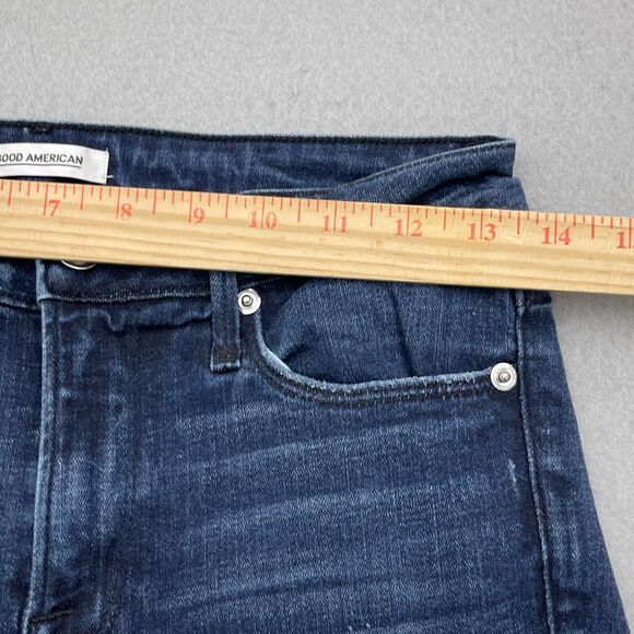 Good American Jeans Dark Wash Women Size 2/26 Mid Rise Good Legs Dual Color Blue - Picture 6 of 11